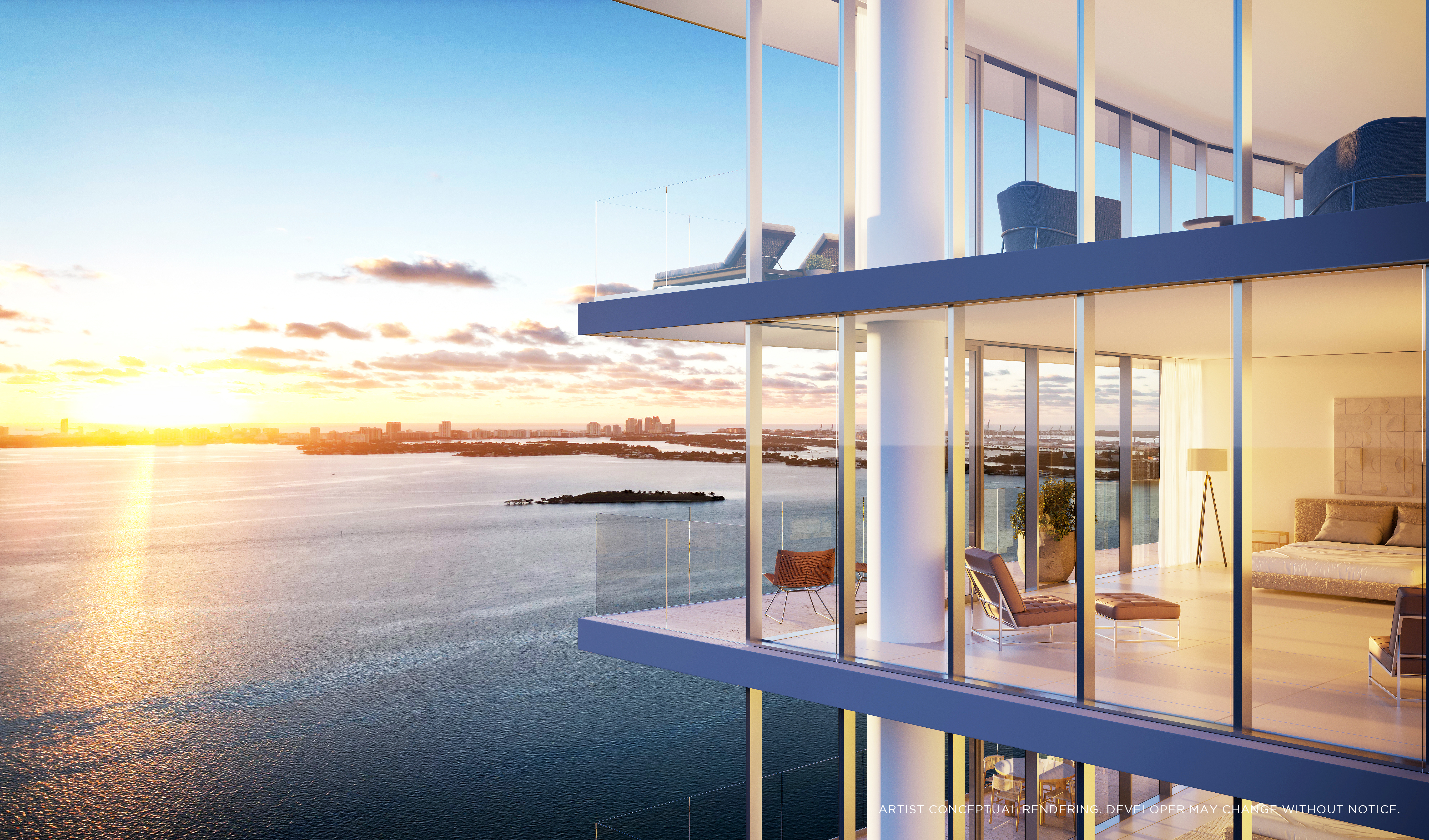 Wrap-around terrace with bay views